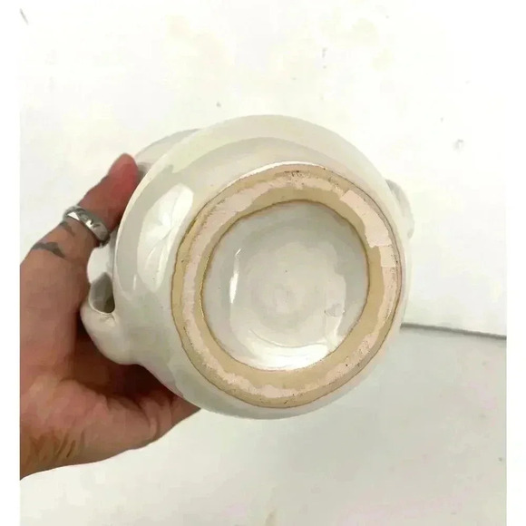 Small Ceramic Vase Pottery With Handles Beige 5" Tall - Picture 2 of 11